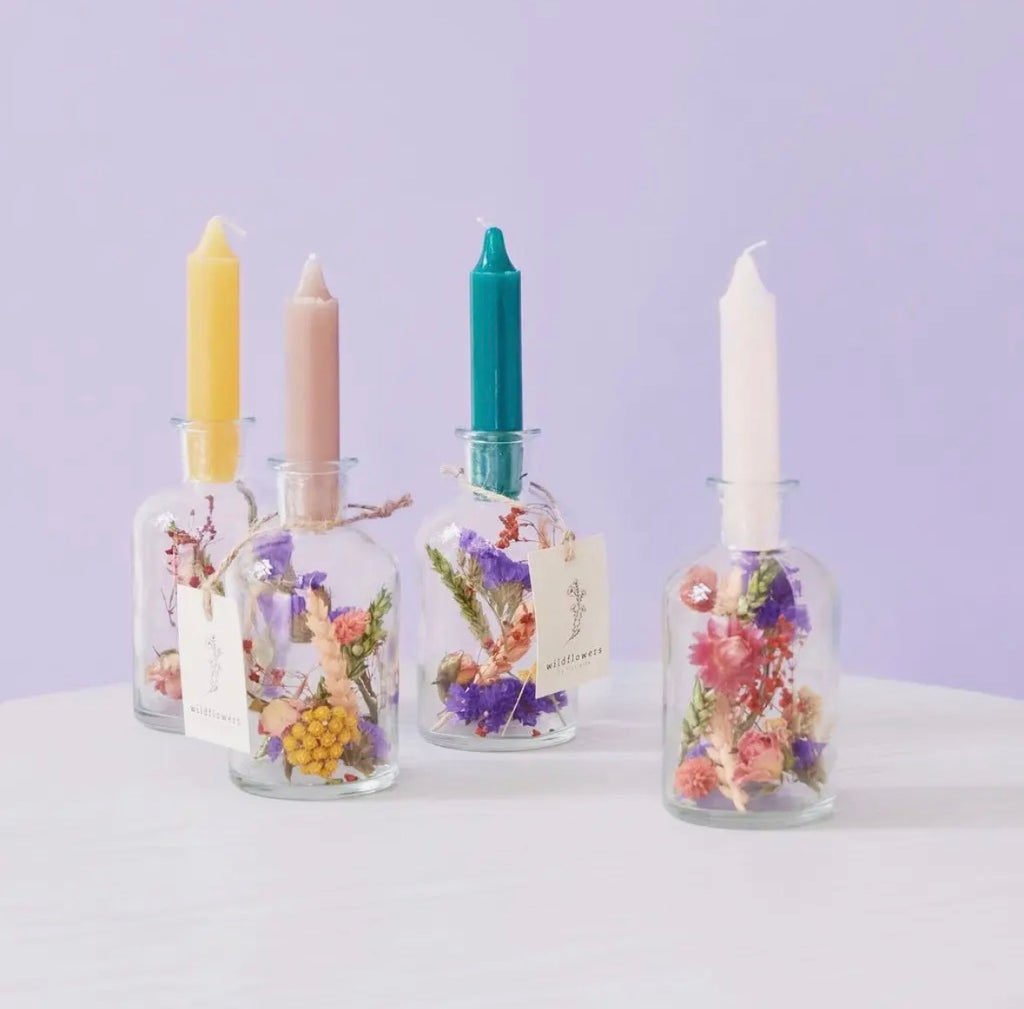 Dried Bloom Candle Vases