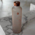EQUA Glass BPA free Water Bottle / floral rose gold