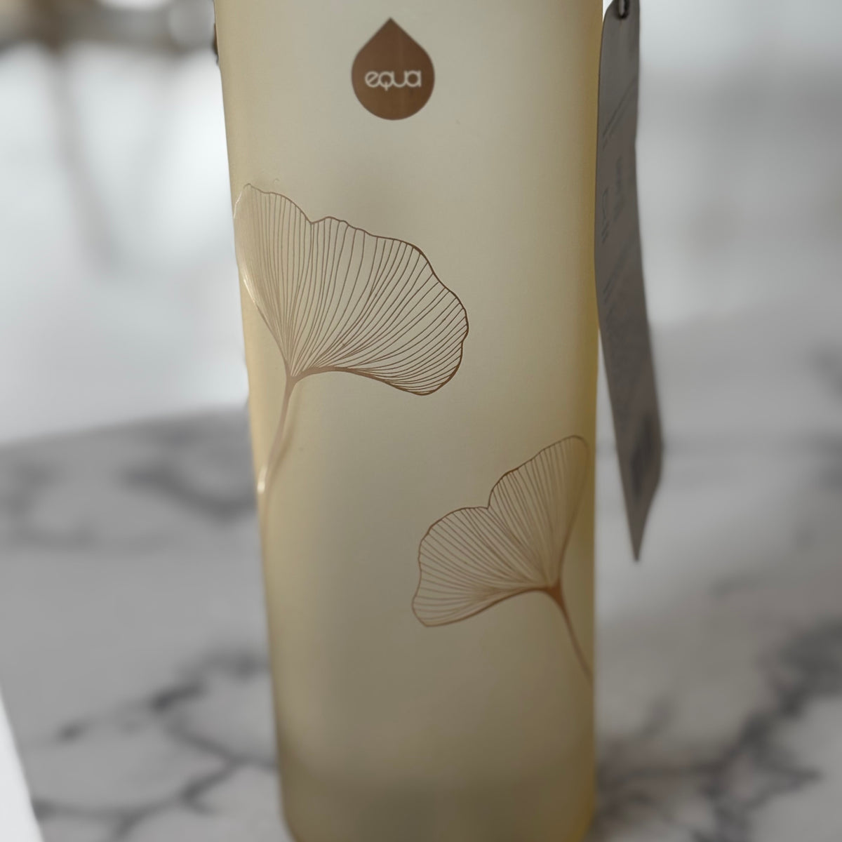 EQUA Glass BPA free Water Bottle / floral gold