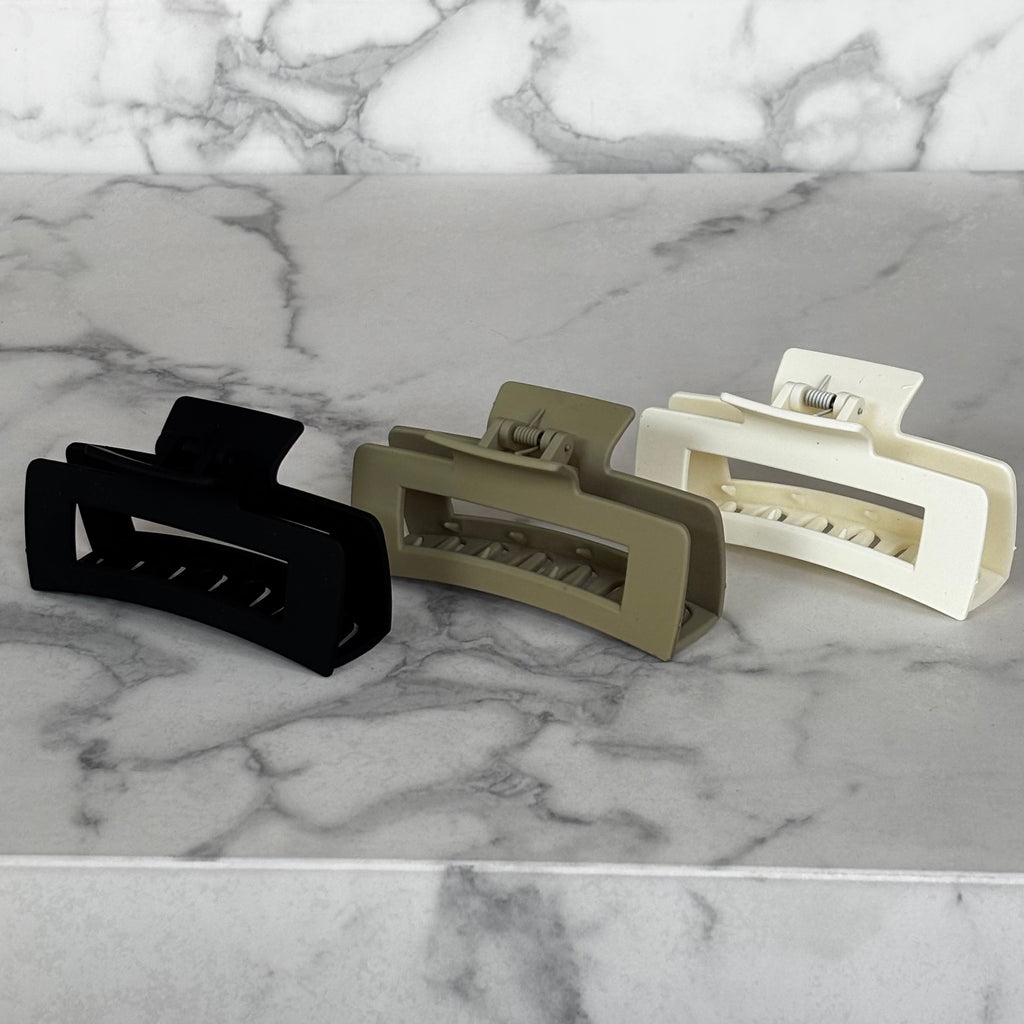 Large Claw Clip / beige matte