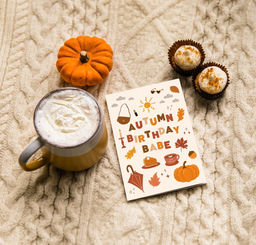AUTUMN BIRTHDAY BABE Card