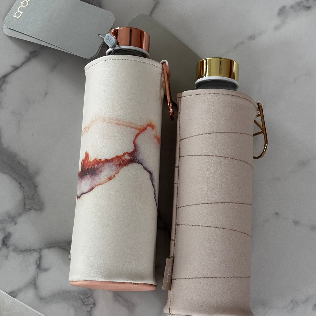 EQUA BPA free Water Bottle & Blush Leather Case