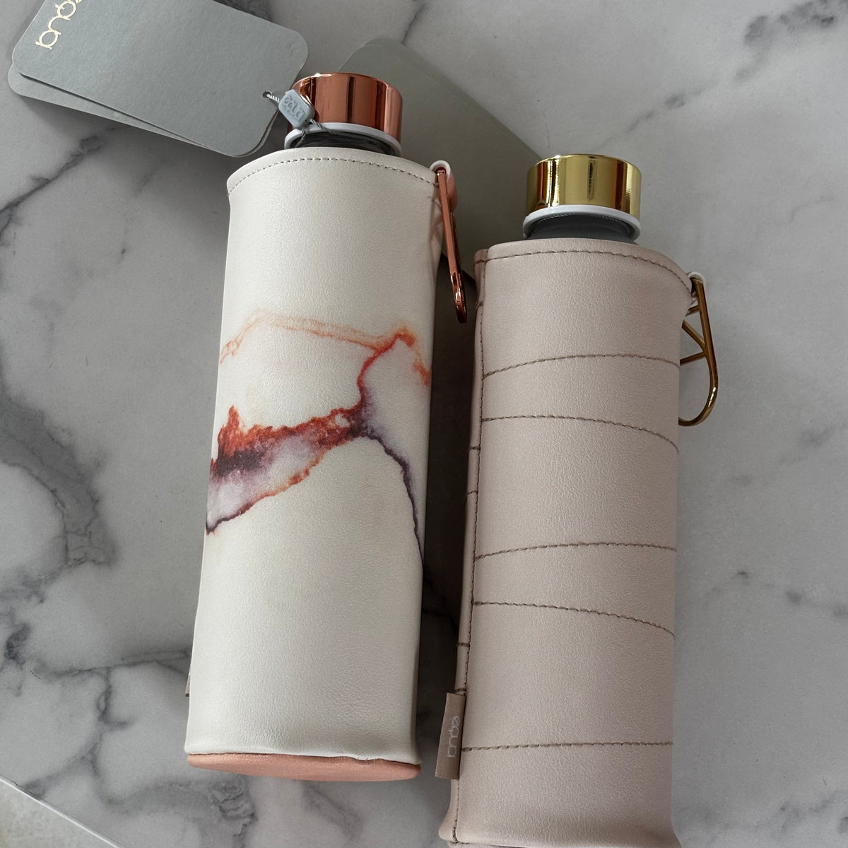 EQUA BPA free Water Bottle & Blush Leather Case