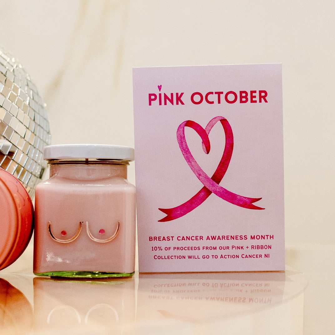 Breast Cancer Awareness Pink Glass Candle